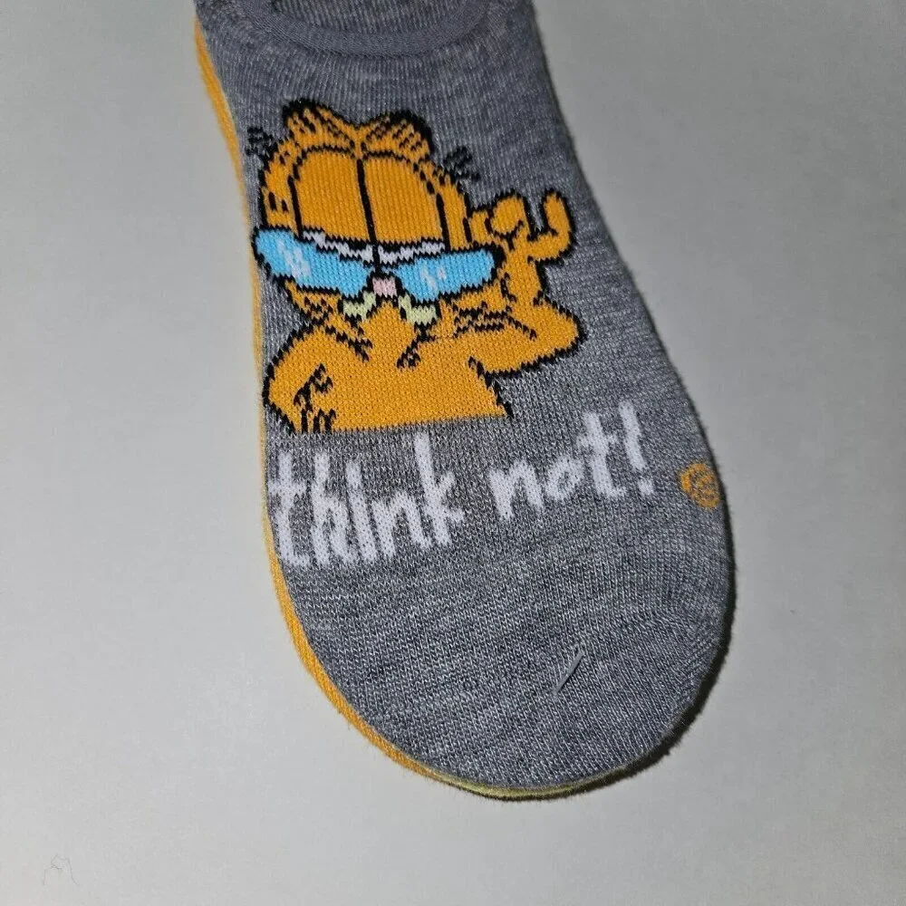 NEW 3 Pairs Garfield Stay Put Liner Socks Women's Shoe Size 4-10 Lot Odie